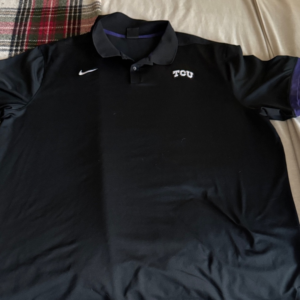 Nike Men's Black TCU Dri fit Polo